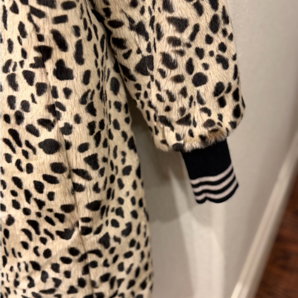 CAbi Leopard-Print Faux Fur Jacket in Beige and Black - Picture 2 of 3